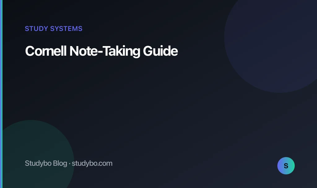 Cornell Note-Taking Guide — Studybo Blog